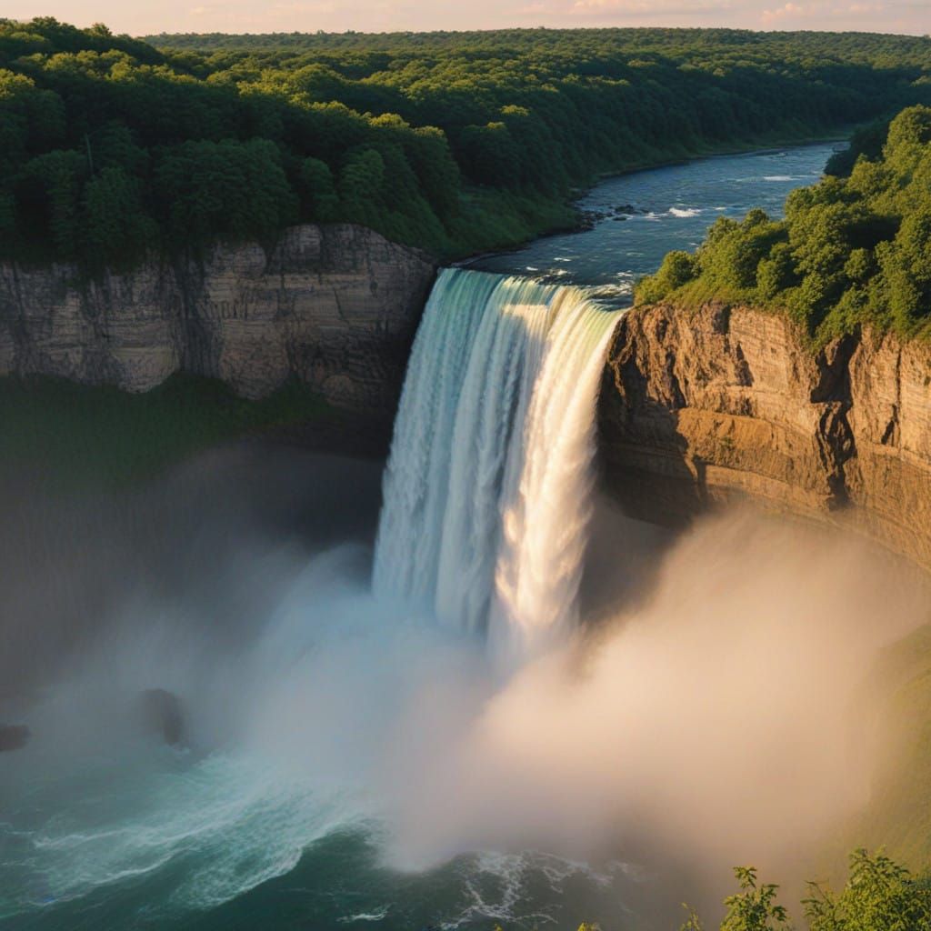 Majestic Niagara Falls at Golden Hour