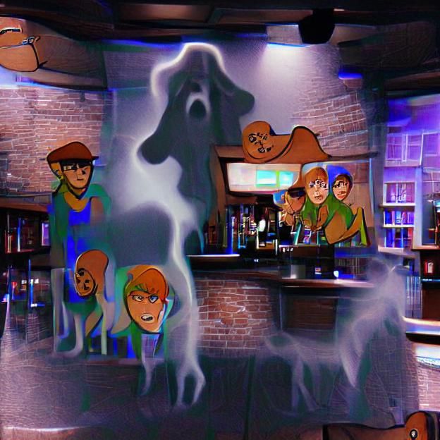 Haunted Bar Scene in Scooby Doo Style
