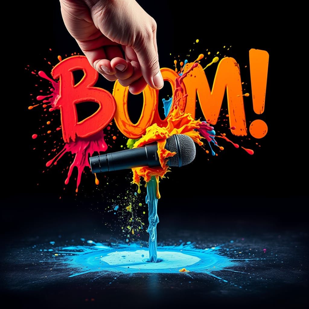 Dynamic Stage Crash in Vibrant Colors