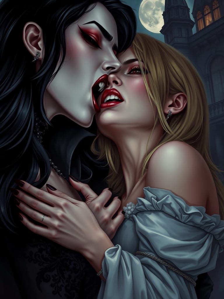 Ethereal Vampire Portrait in Gothic Splendor