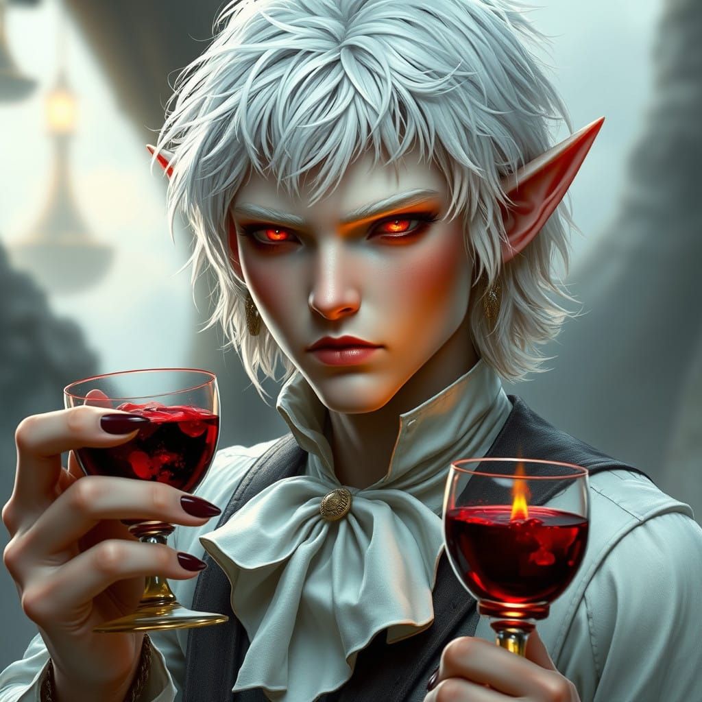Ethereal Vampire Elf with Elegant Style