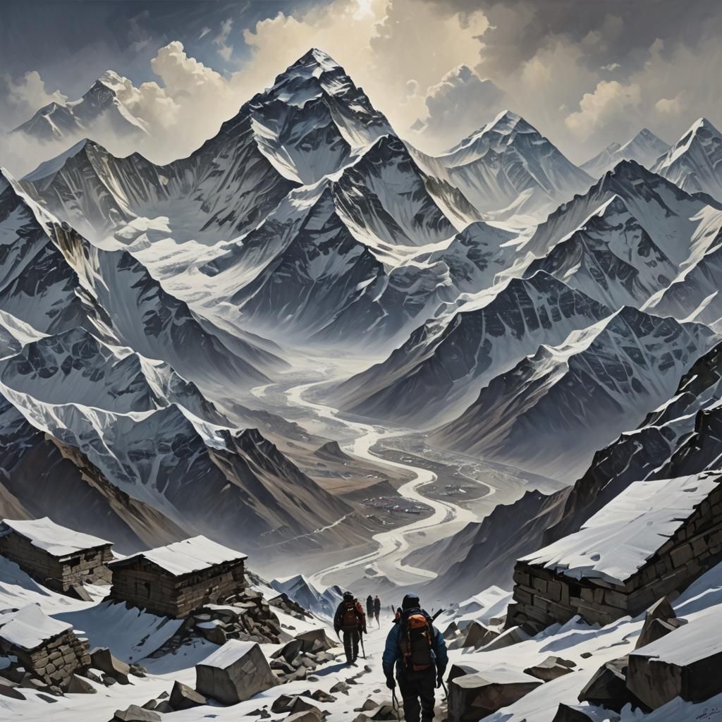Sinister Mount Everest View in Fantasy Style