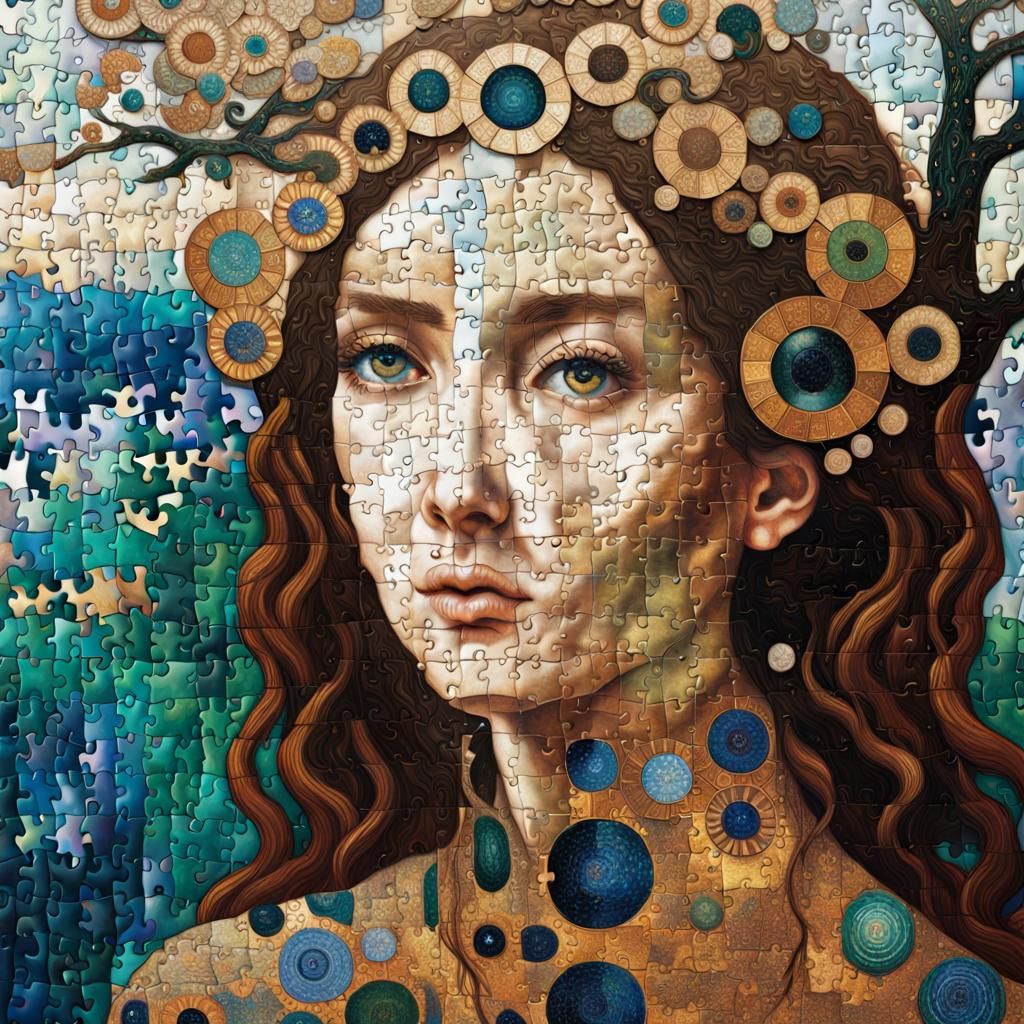 Gustave Klimt - The Tree of Life - Piece puzzle