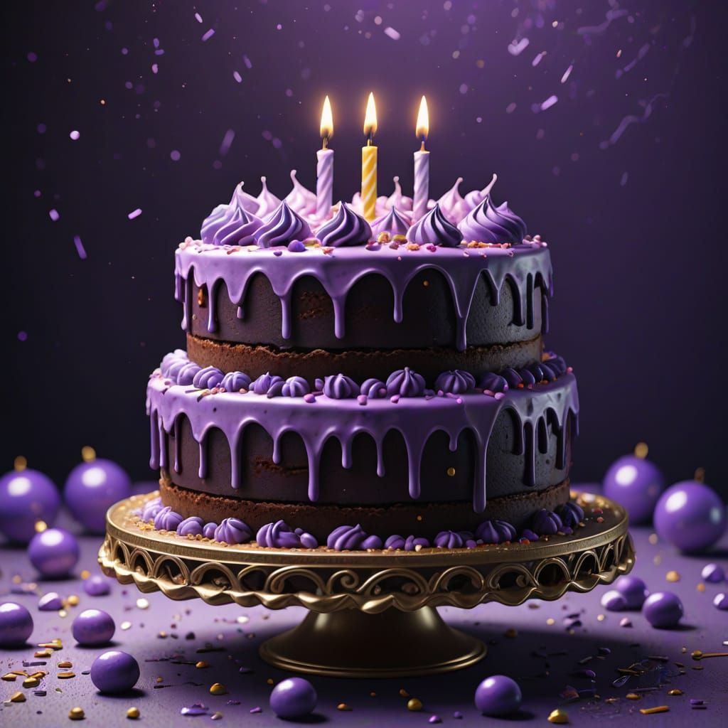 Fantastical Birthday Cake in Deep Colorful Splendor