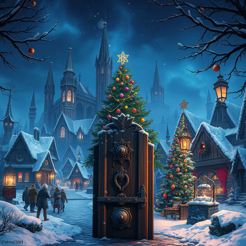 Festive Christmas Village: Fantasy Concept Art