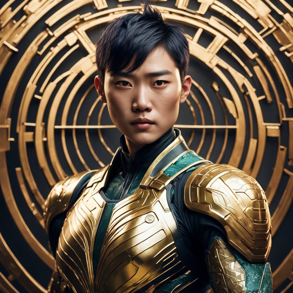 High-Tech Athlete in Futuristic Armor