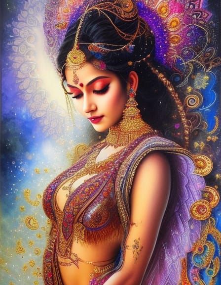 Hyperdetailed Hindu Air Deity Portrait