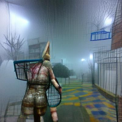 Eerie Horror Landscape in Digital Art Style