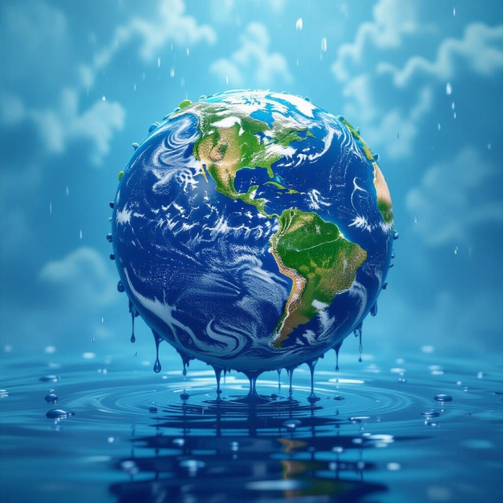 Earth Sweating: A Futuristic Digital Art Rendering