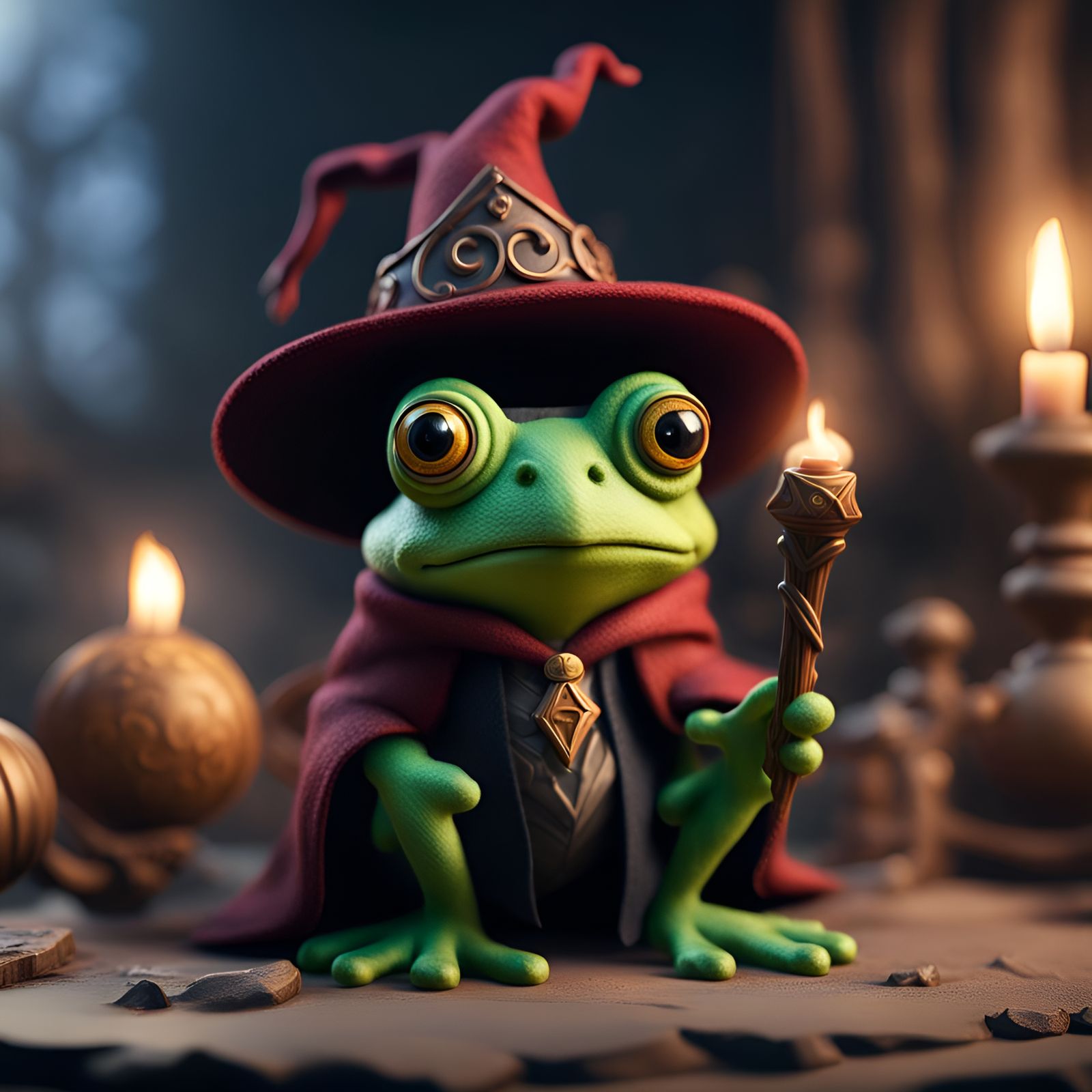 Harry Potter Frog Wizard Miniature in Detailed Digital Art