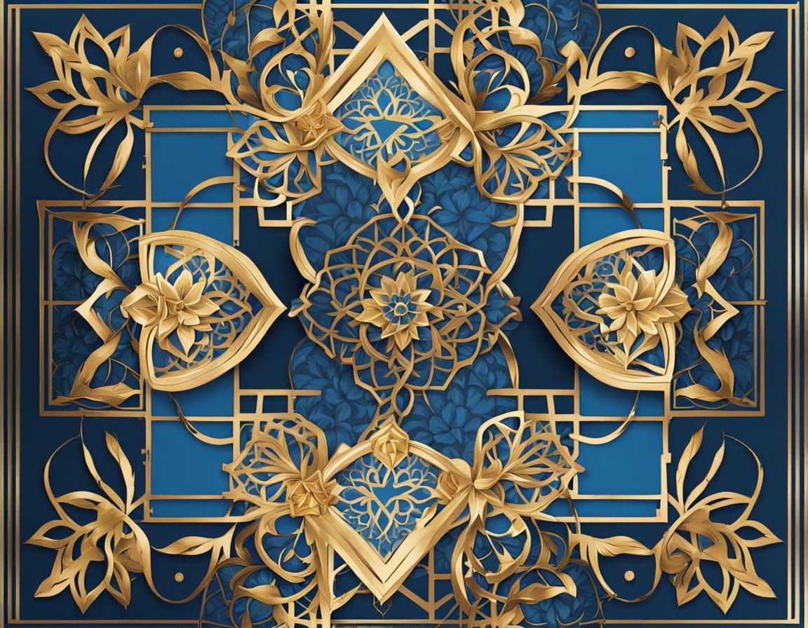 Elegant Arabic Calligraphy Wedding Invitation in Moroccan St...