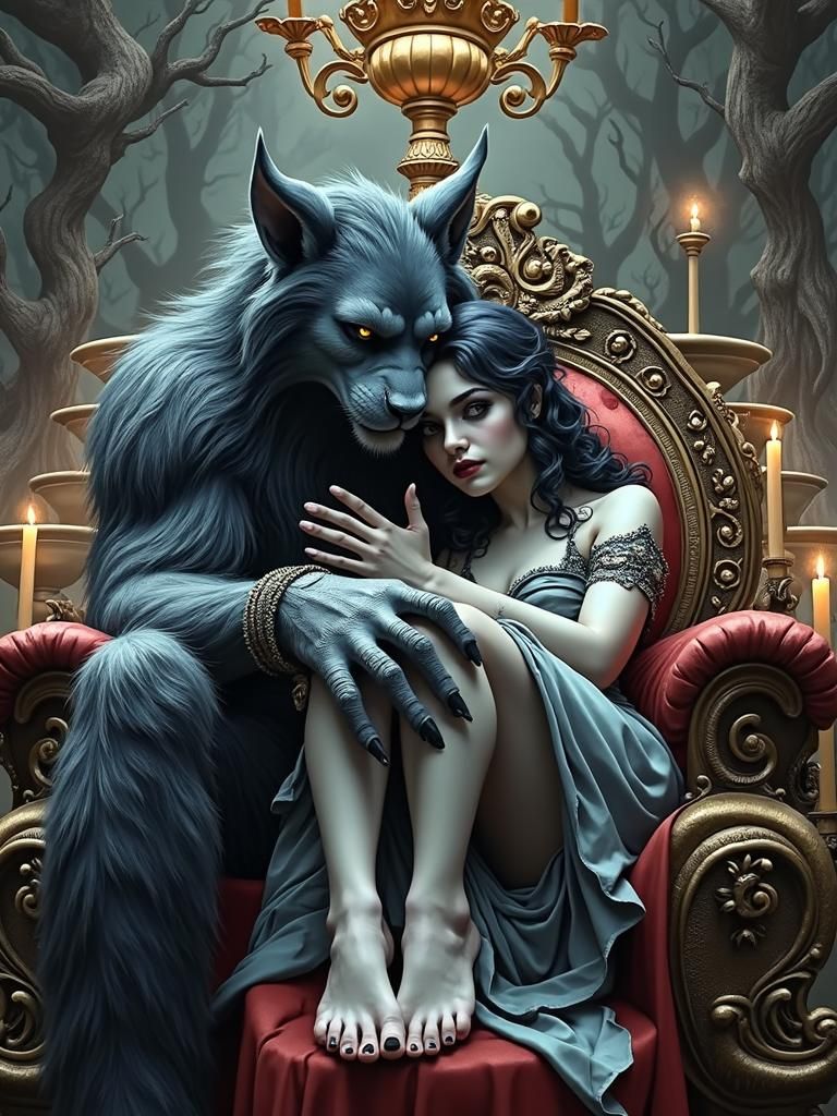 Gothic Romance: Vampires Dancing in Moonlit Garden