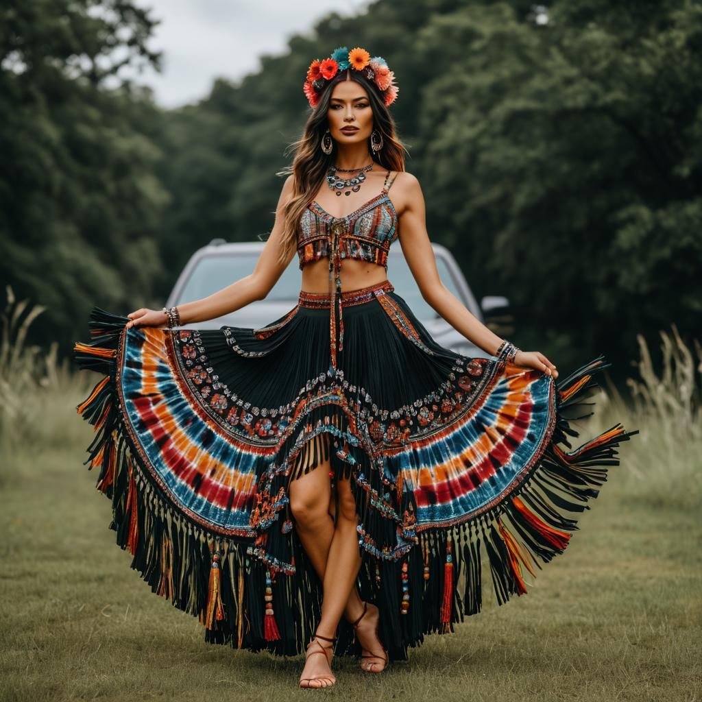 Bohemian Festival Ensemble: Luxury Fashion Photoshoot