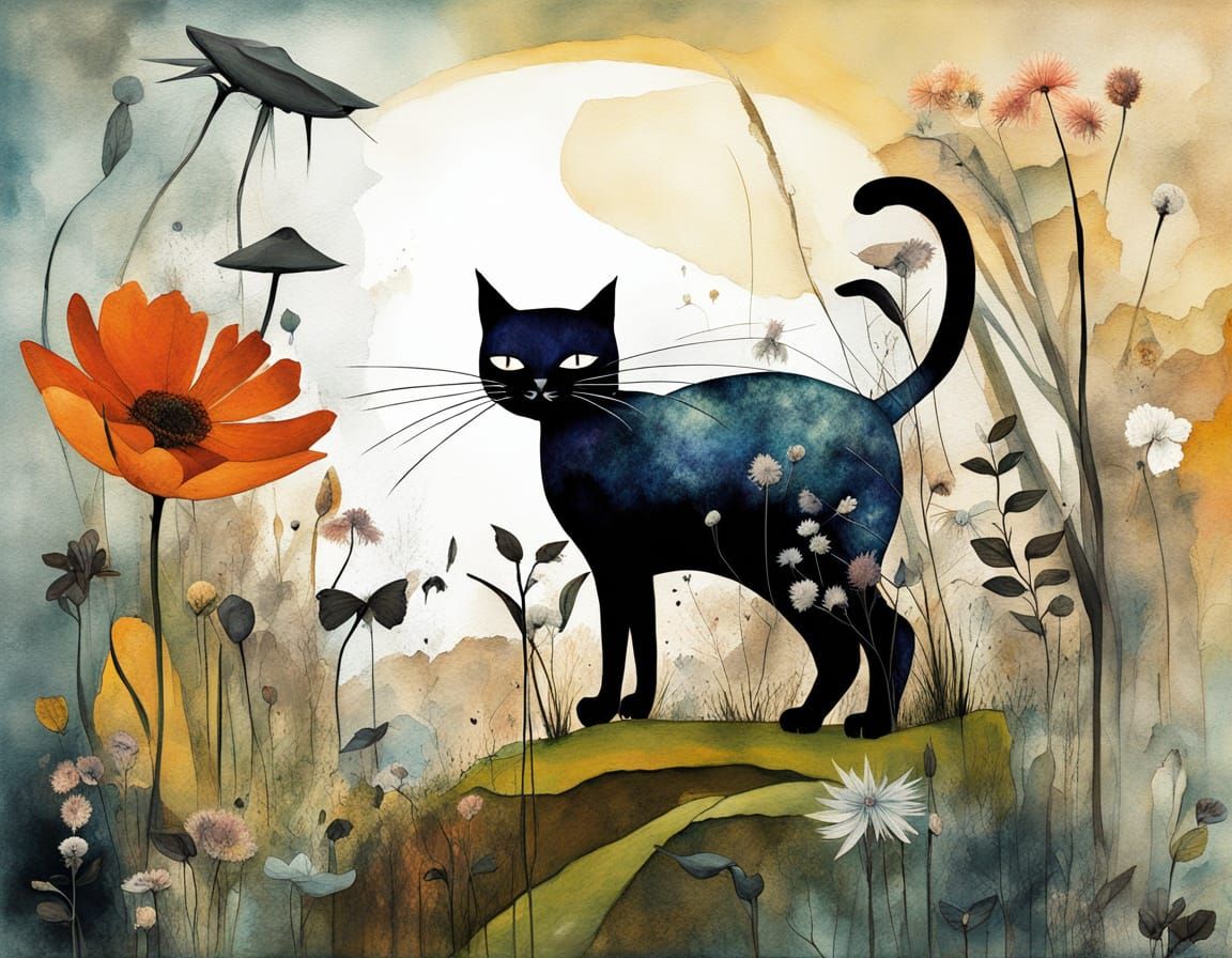 Adorable Claymation Cats Amongst Whimsical Flowers