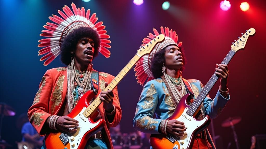 Rock Icons Perform Live in Psychedelic 1970s Style