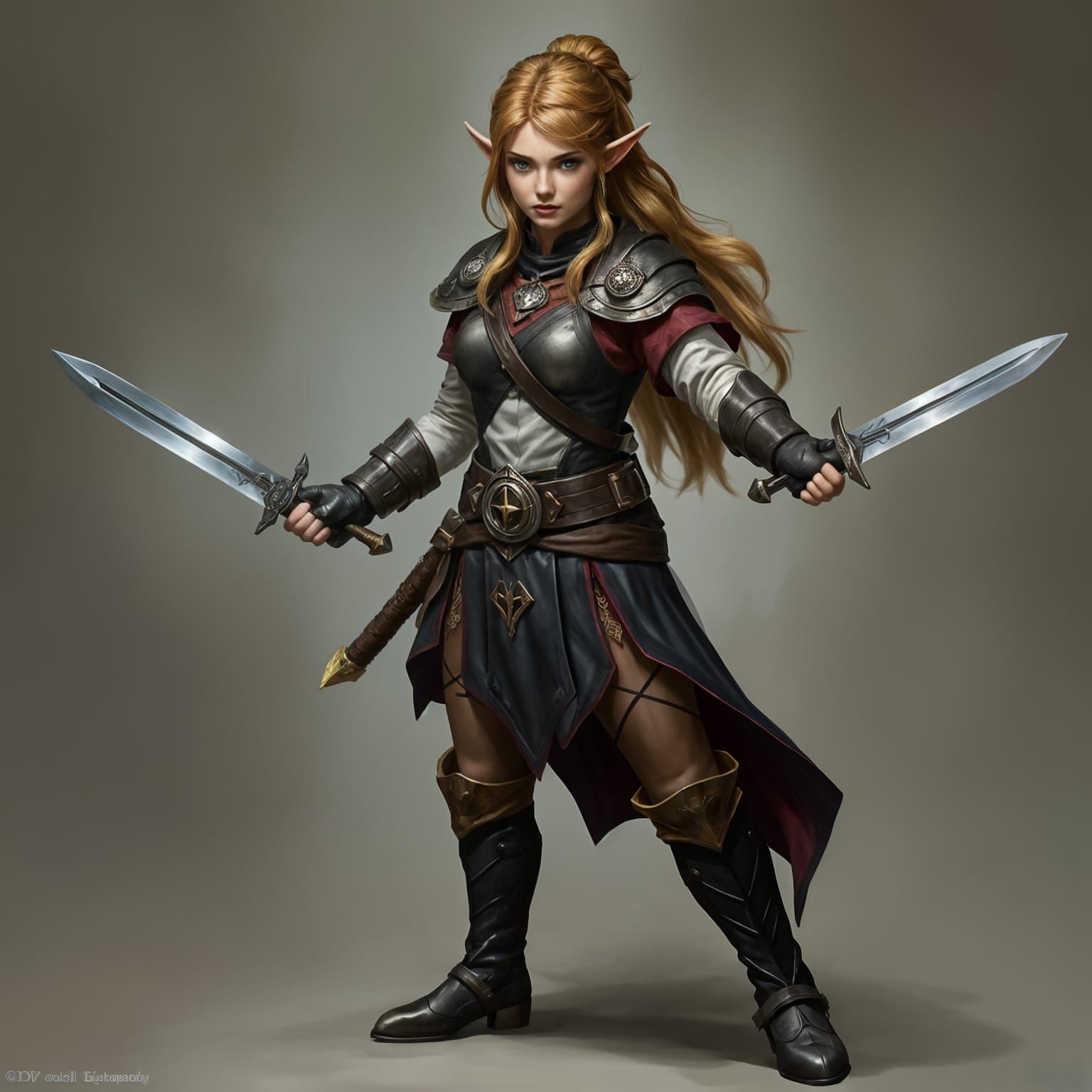 Elegant Half Elf Fighter Ready for Battle