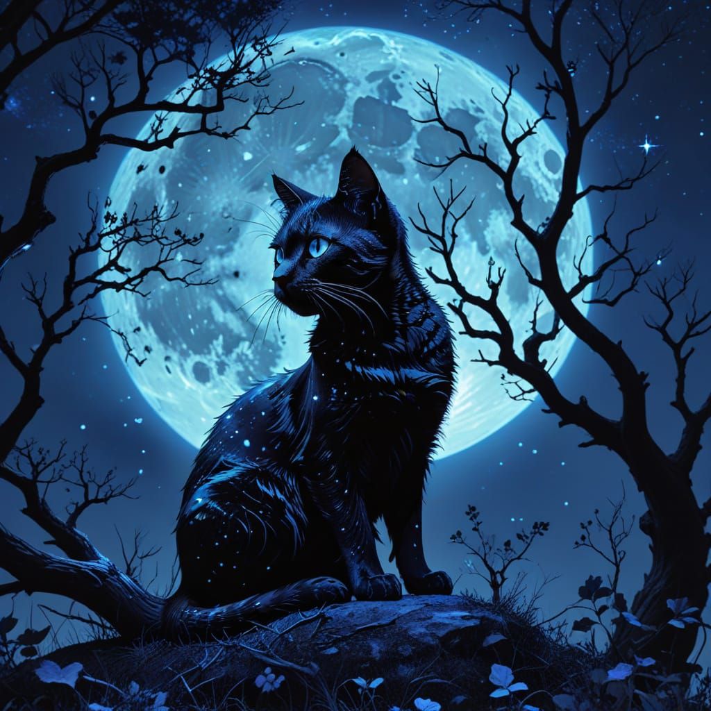 Cat and the blue moon...