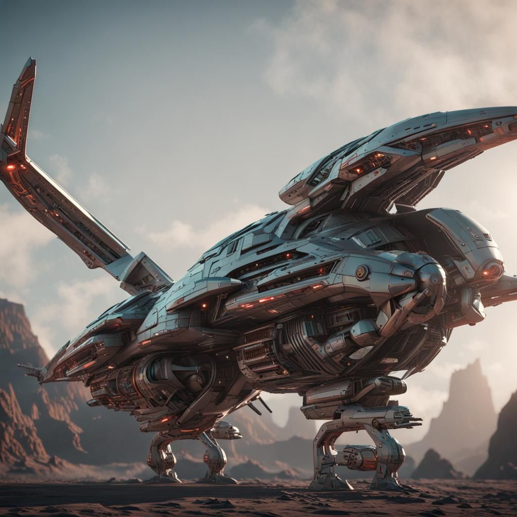 Futuristic Klingon Bird of Prey in 8K