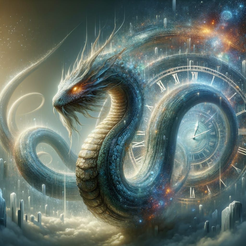 Epic Chrono Wyrm in Shimmering Temporal Energy