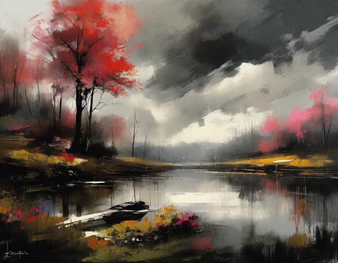 Landscape on a rainy day