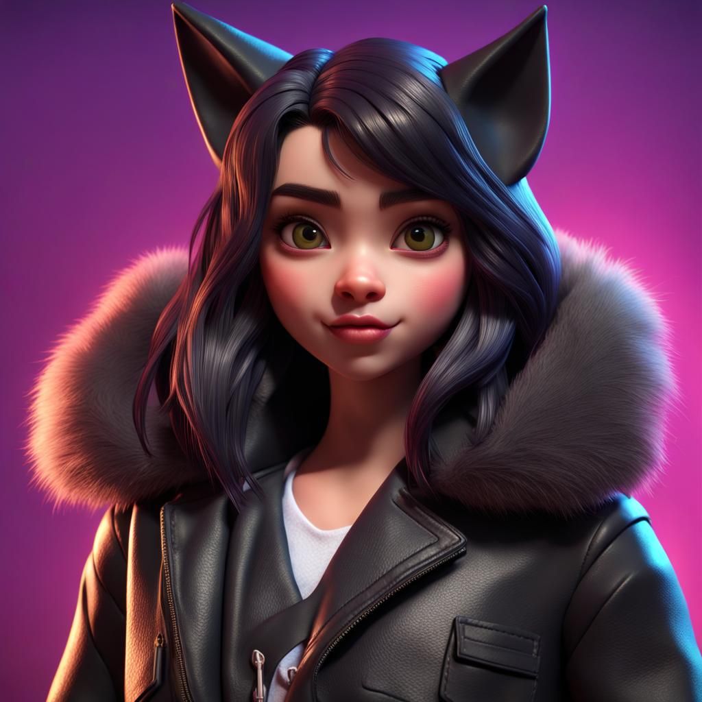 Gothic Werewolf Girl in 3D Digital Art