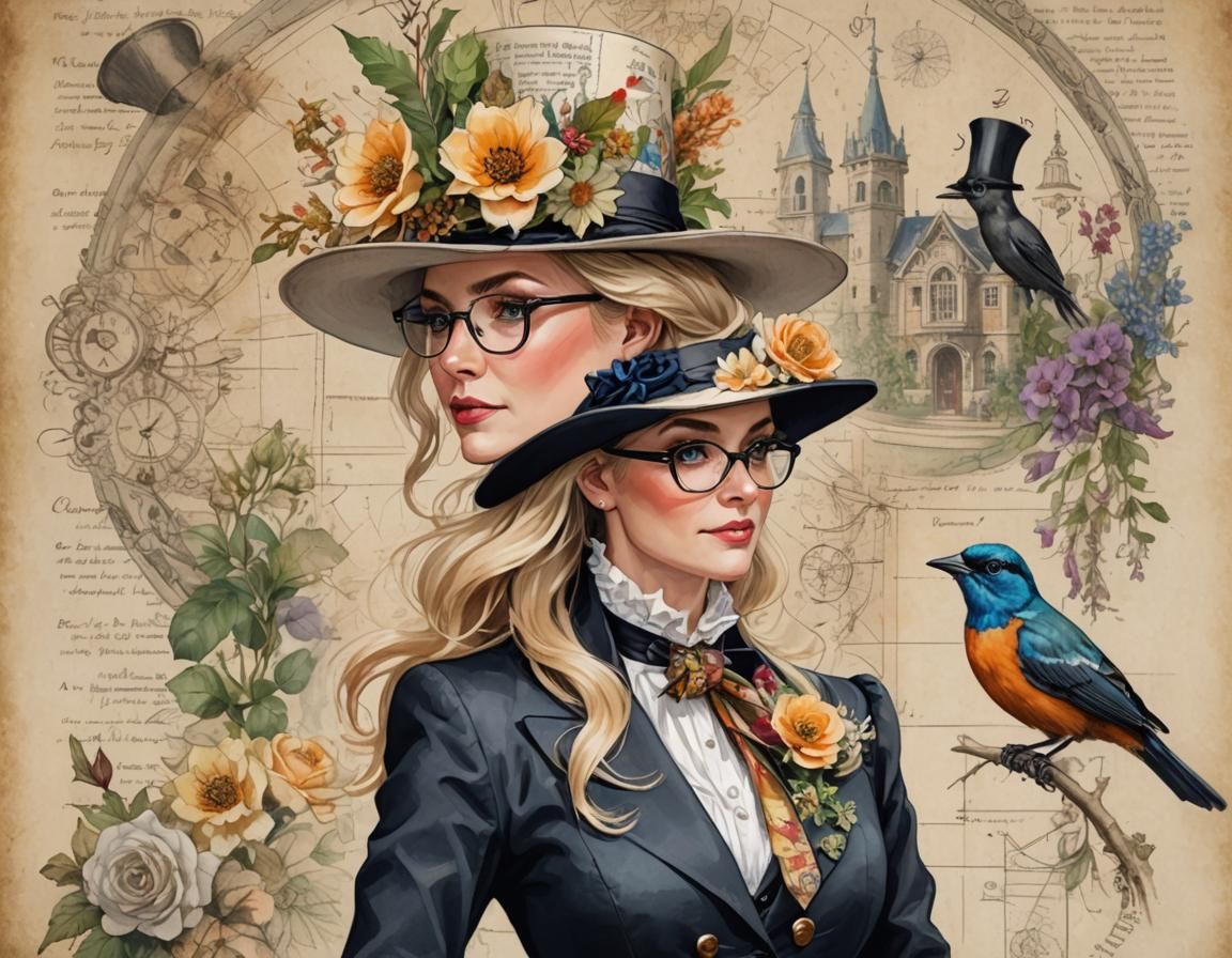 Architectural Plans Presented in Cottagecore Illustration