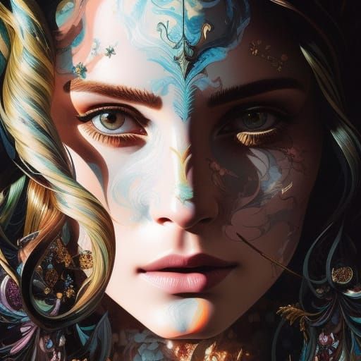 Rococo Hermione Portrait with Volumetric Lighting