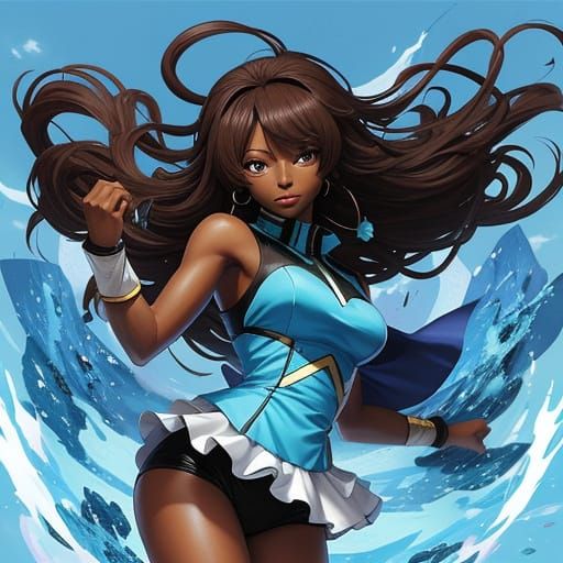 Dominant Anime Woman in Manga Style