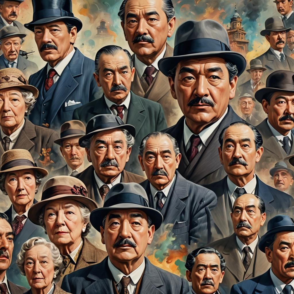 Detective Matryoshka Dolls in Splash Art Style