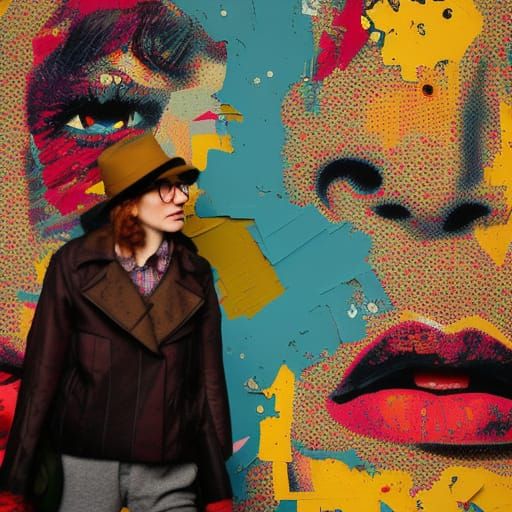 Annie Hall Inspired Portrait in Splash Art Style