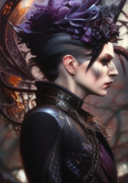 Victorian Vampire Portrait in Dark Fantasy Style