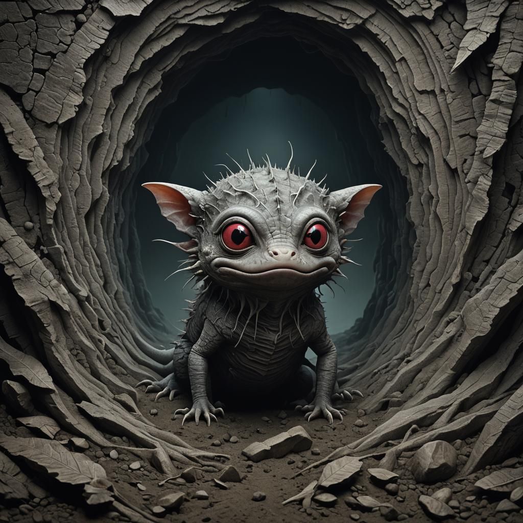 Detailed Axolotl in Dark Cinematic Style