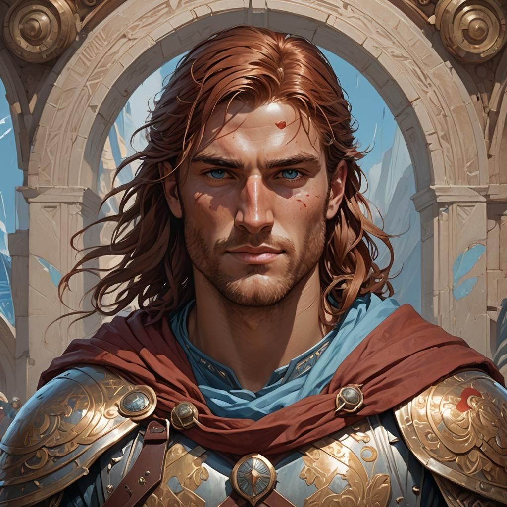 Achilles Portrait in Art Nouveau Style