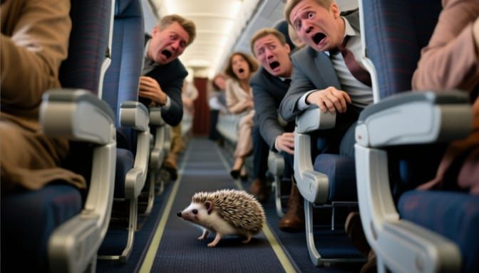 Hedgehog Causes Panic on Airplane Seating Passengers