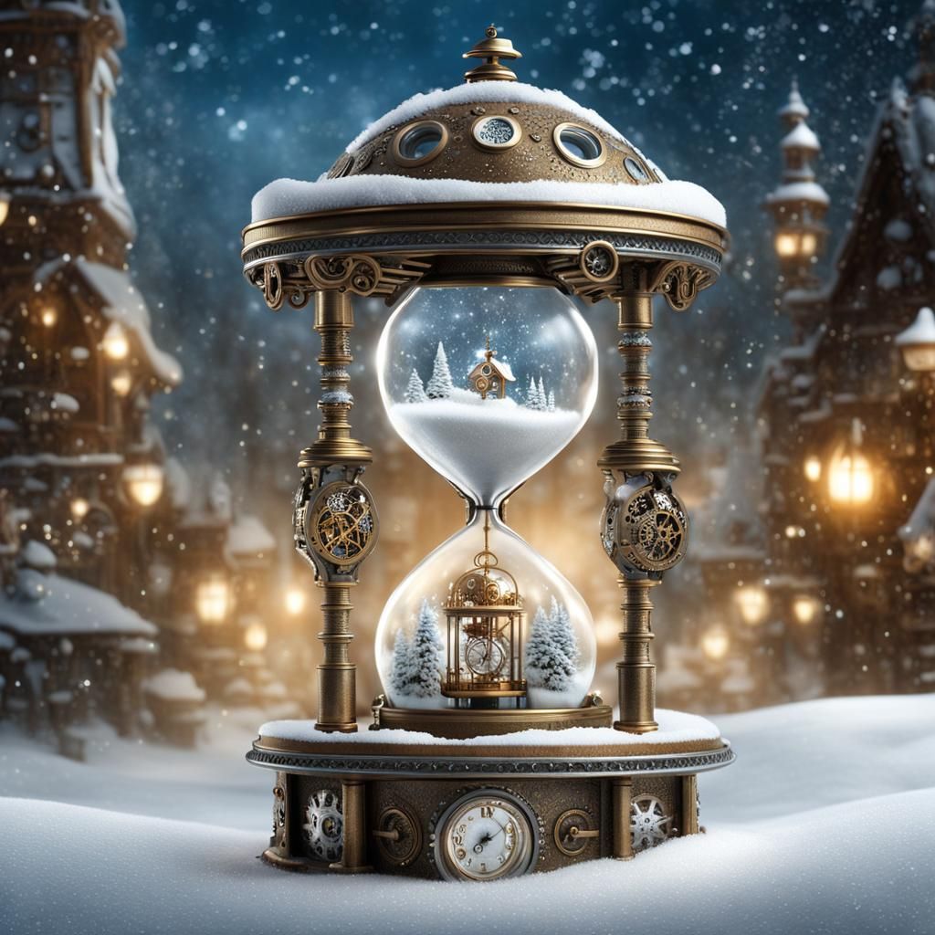 snowy steampunk hourglass ❄️⏳