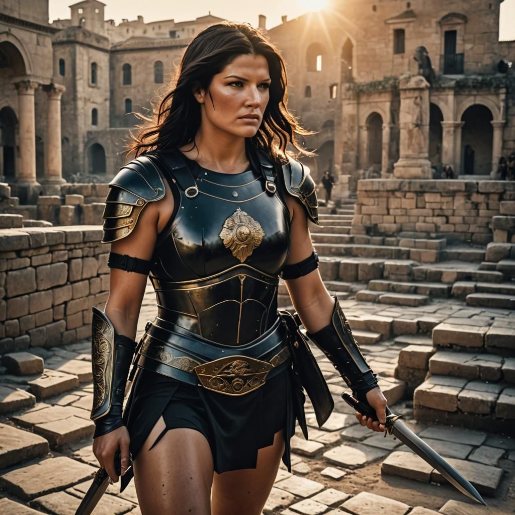 Woman in Roman Legion Armor with Sword