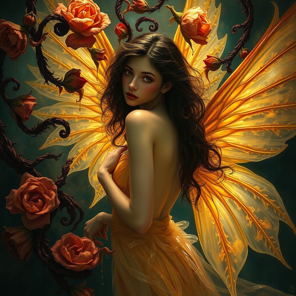 Ethereal Woman in Floral Vortex