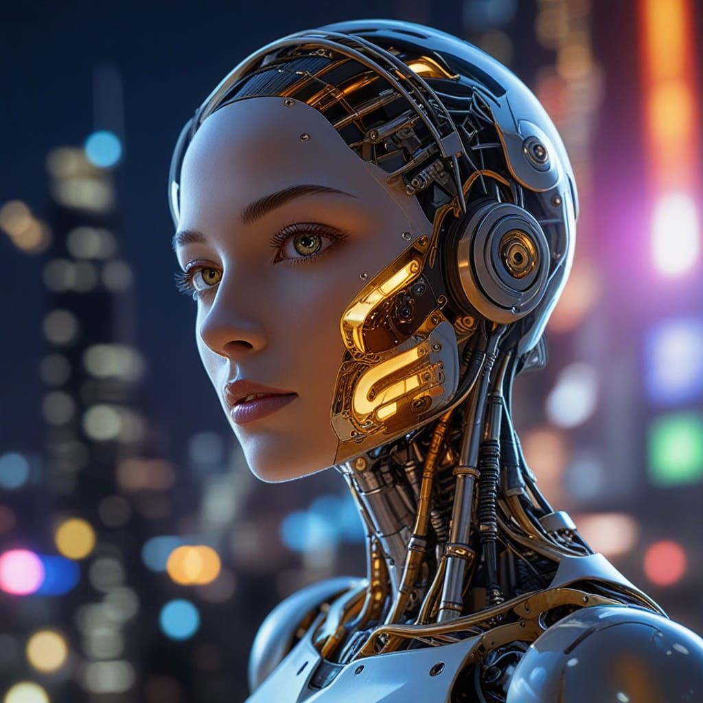 Robotic Portrait in Hyper-Realistic Style