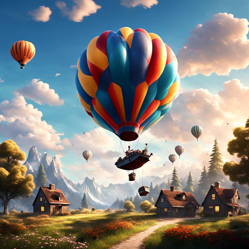 Pixar-Inspired Airplane Soars in a Stunning Blue Sky