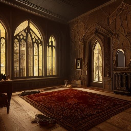Gothic Home Interior in Detailed Matte Painting