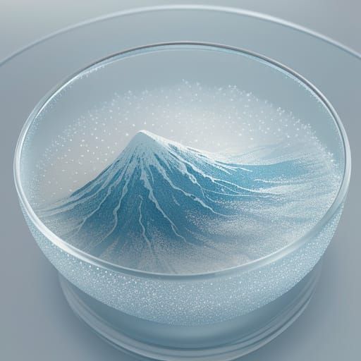 Japanese Yoto Glass in Soft Focus with Frozen Bubbles