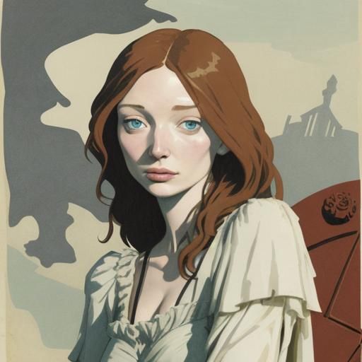 Eleanor Tomlinson in Mike Mignola Comic Style