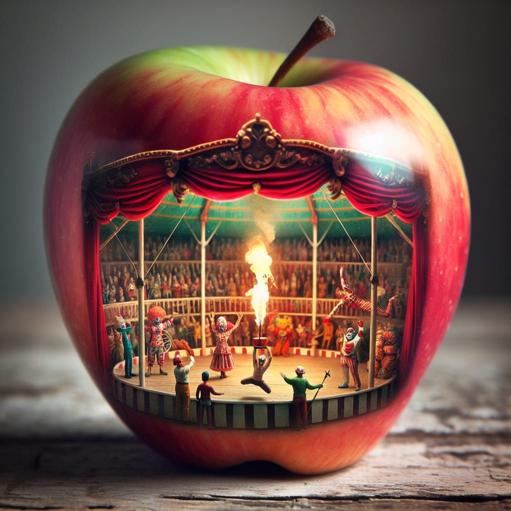Clear Apple Reveals Sinister Circus Sideshow