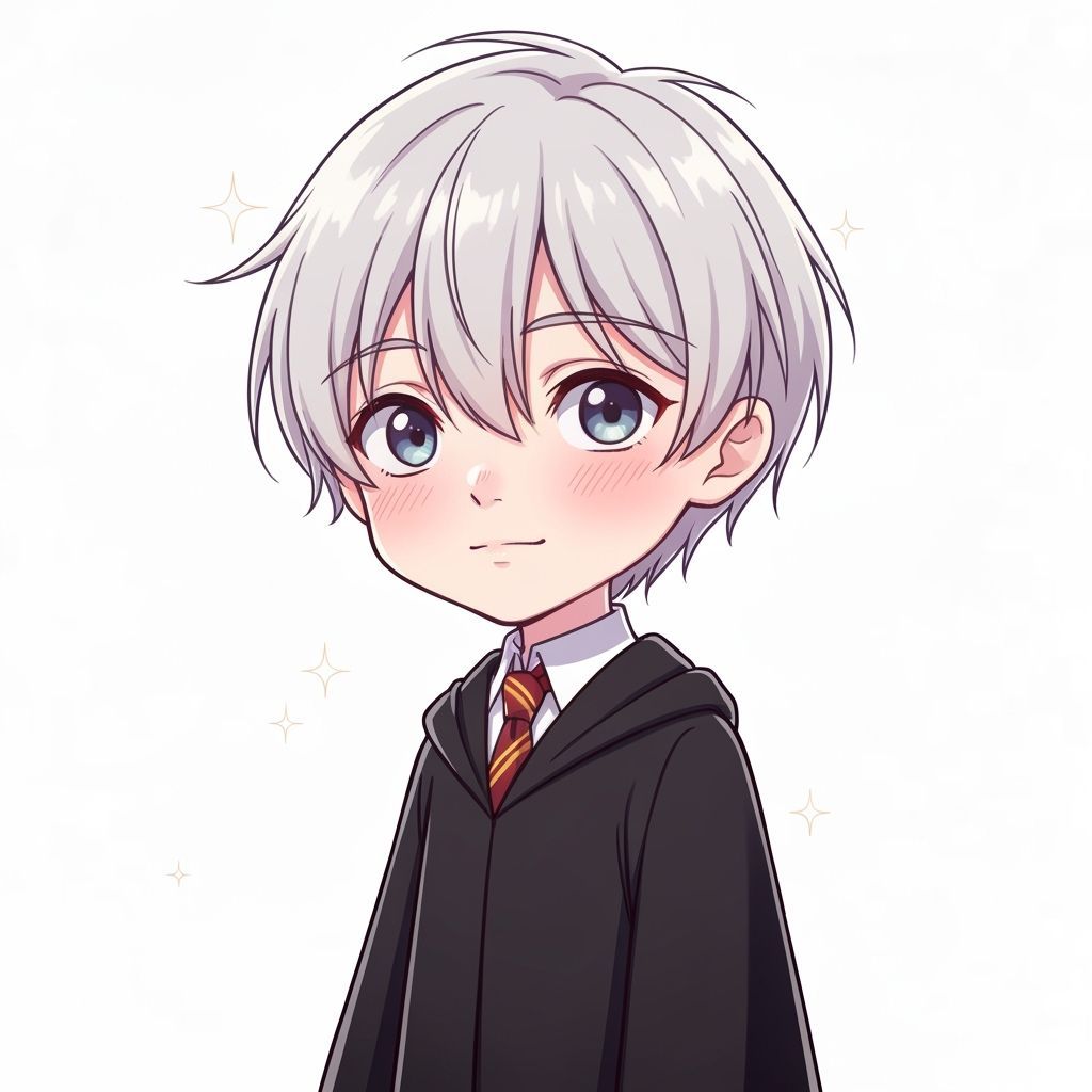Cute Chibi Draco Malfoy in Anime Style with Sparkle