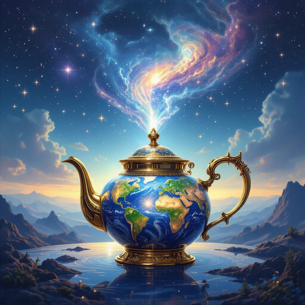 Cosmic Teapot Pours Galaxies Onto Celestial Landscape