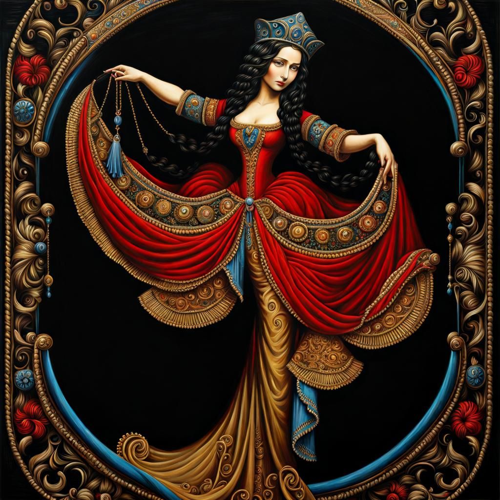 Bohemian Mona Lisa in Gothic Impasto Style