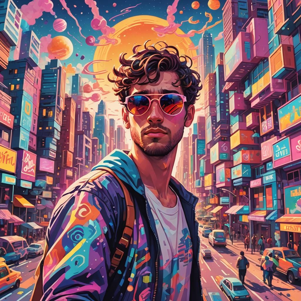 Pixelated World Revealed in Vibrant Sci-Fi Art