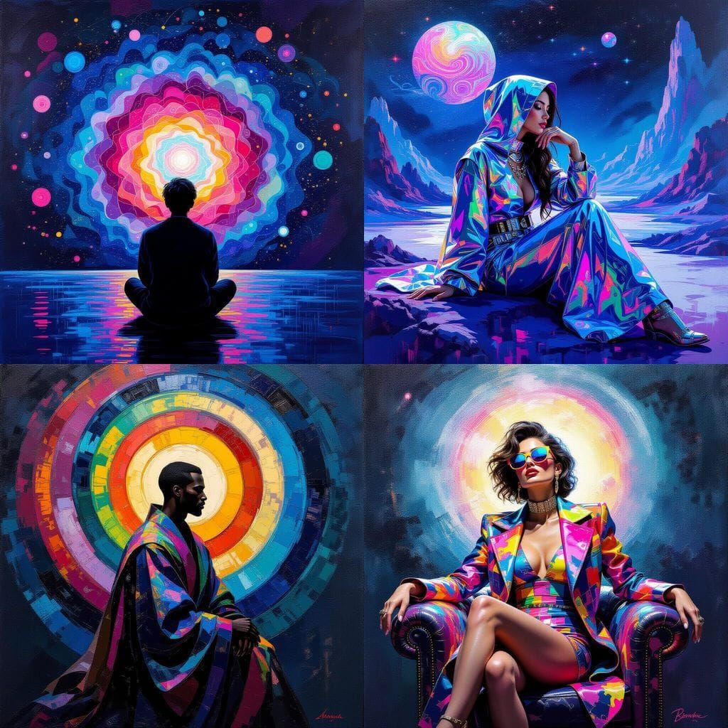 Impasto Portrait Painting with Celestial Magnificence