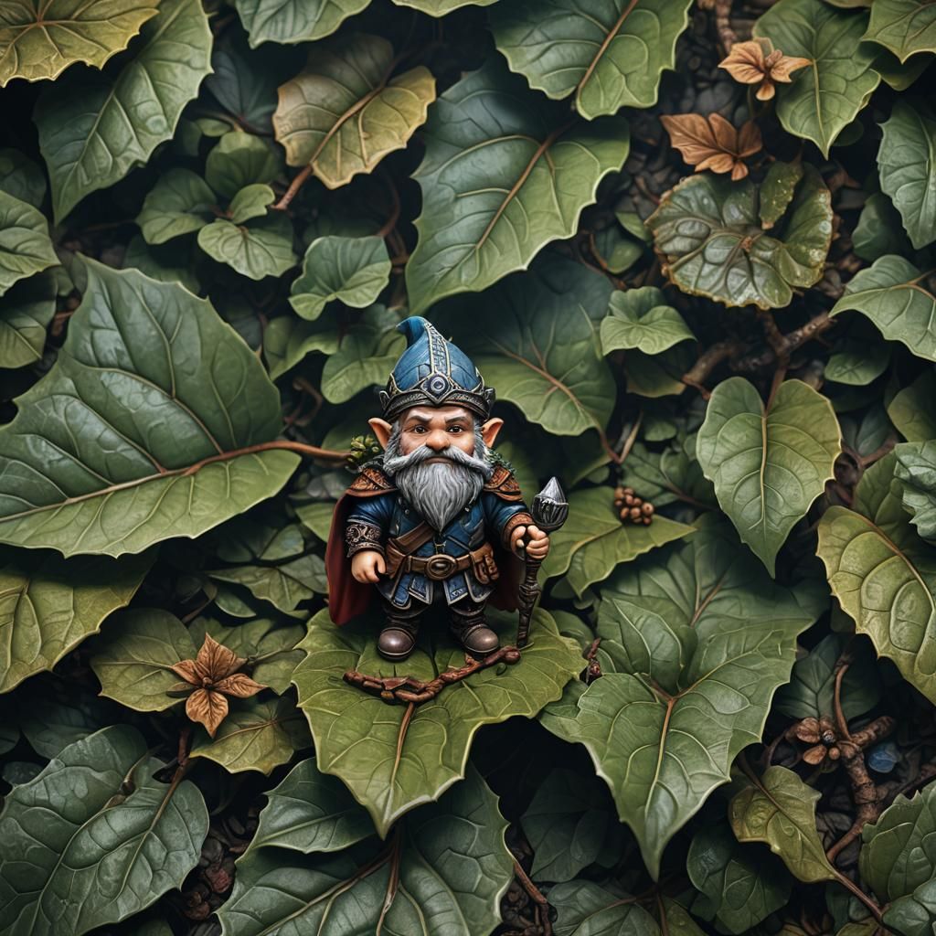Macrophoto of Tiny Dwarf on a Leaf