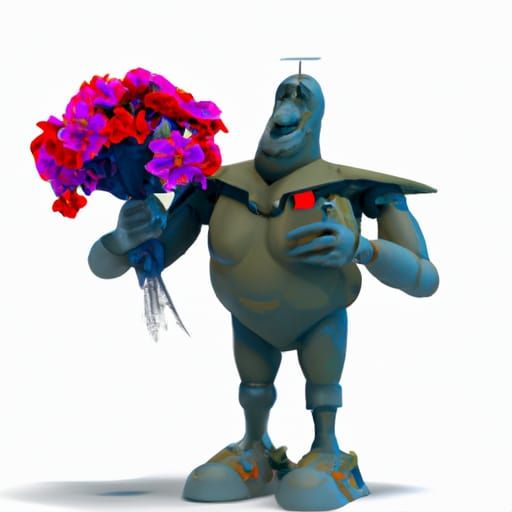 B-52 Stratofortress Aeromorph with Roses: 3D Digital Art